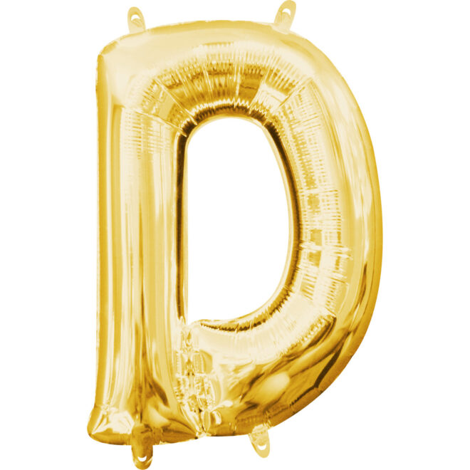 Mini folie ballon letter D (35cm) - goud