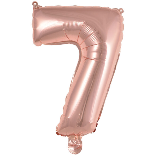 Mini folie ballon cijfer 7 (35cm) - rosé goud