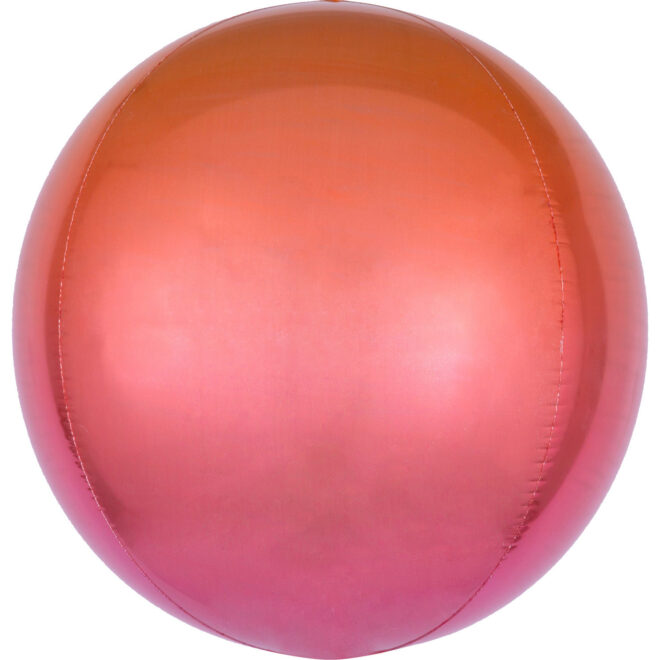 Orbz ombré ballon (38x40cm) - Rood/Oranje