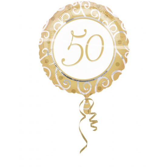 januari Slovenië Verbinding Gouden '50 jaar' folieballon (45cm) - Feesthuis
