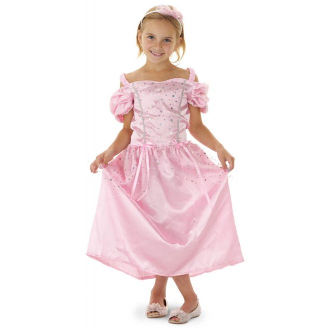 Traditionele, roze prinsessenjurk voor meisjes
