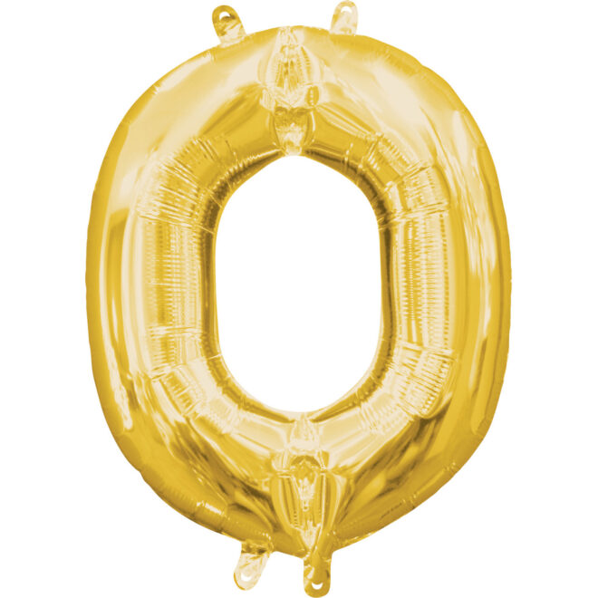 Mini folie ballon letter O (35cm) - goud