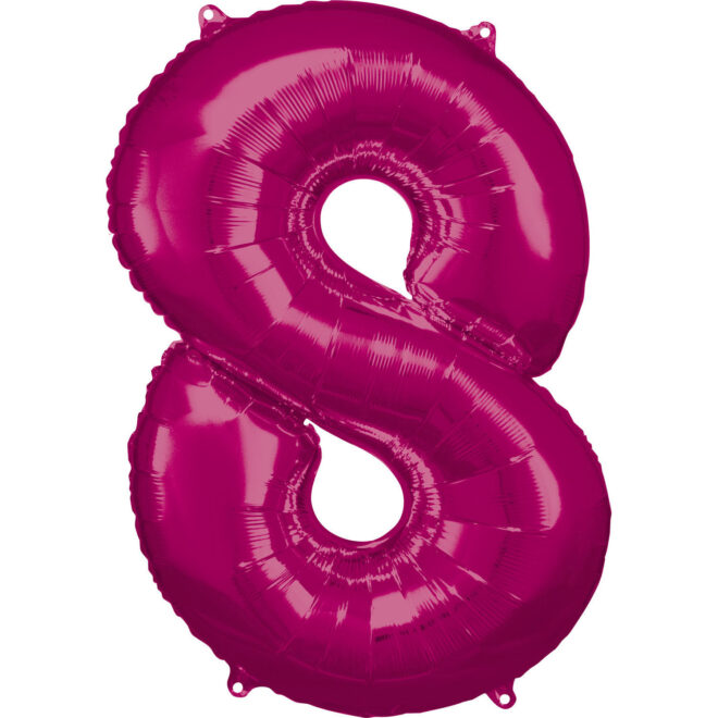 Grote folie ballon cijfer 8 (86cm) - Roze