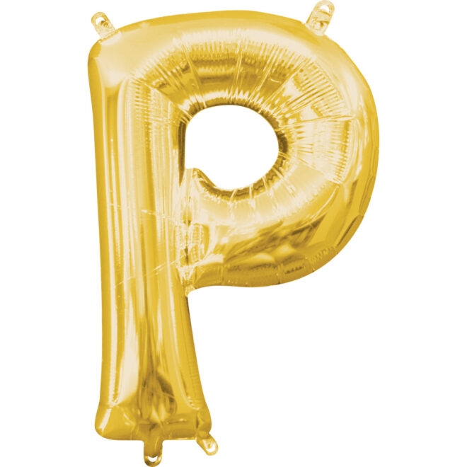 Mini folie ballon letter P (35cm) - goud