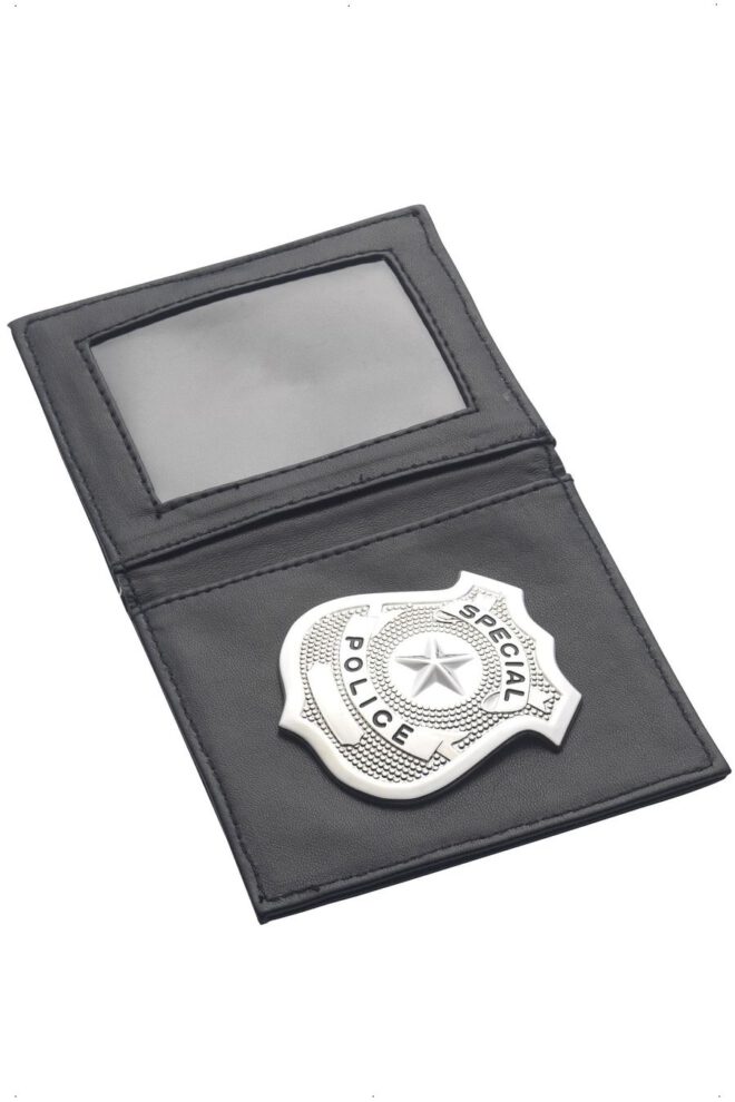 Politie badge in een mapje Police Badge in wallet