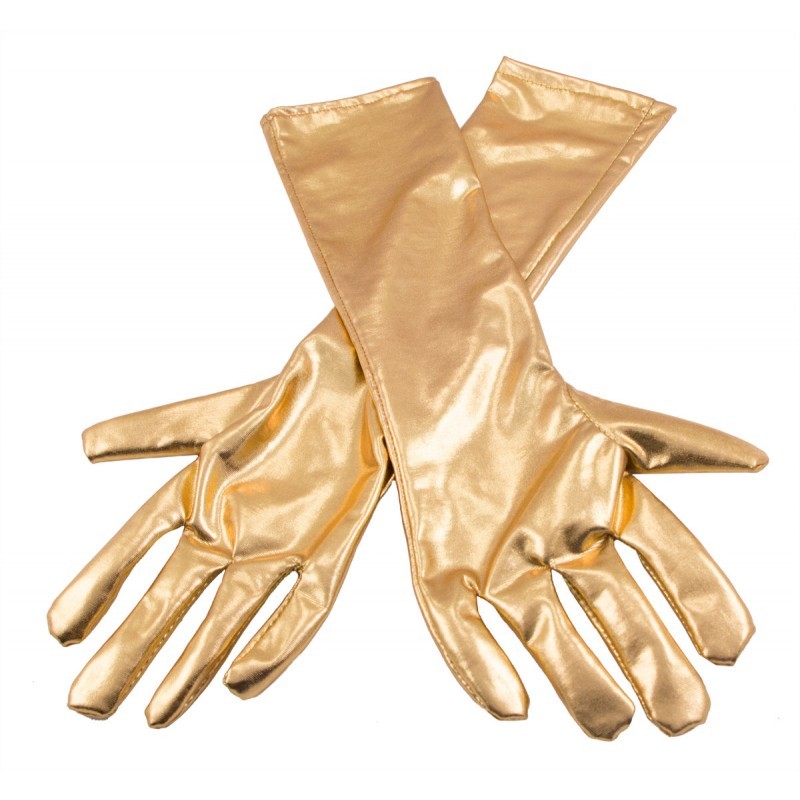 Uit Monarch Vacature Lange, metallic handschoenen - Goud - Feesthuis
