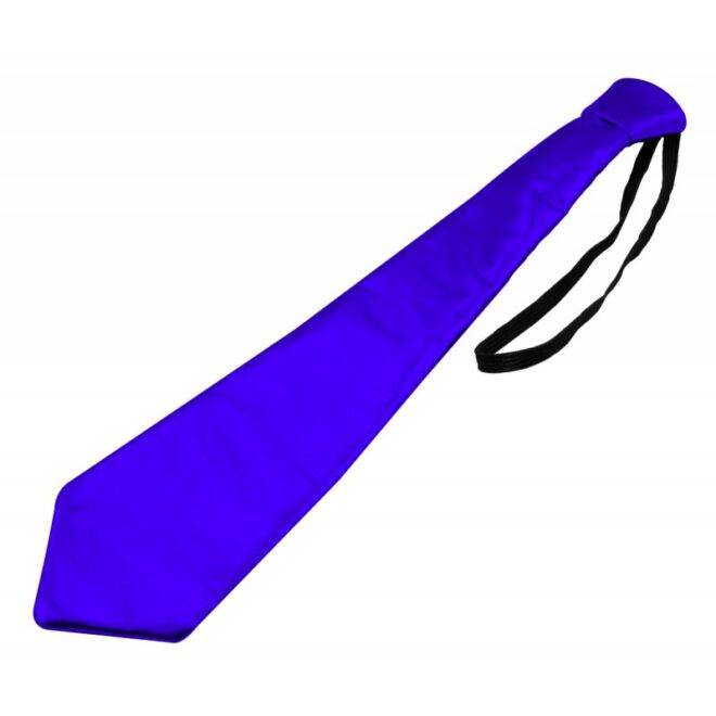 Metallic blauwe stropdas aan elastiek