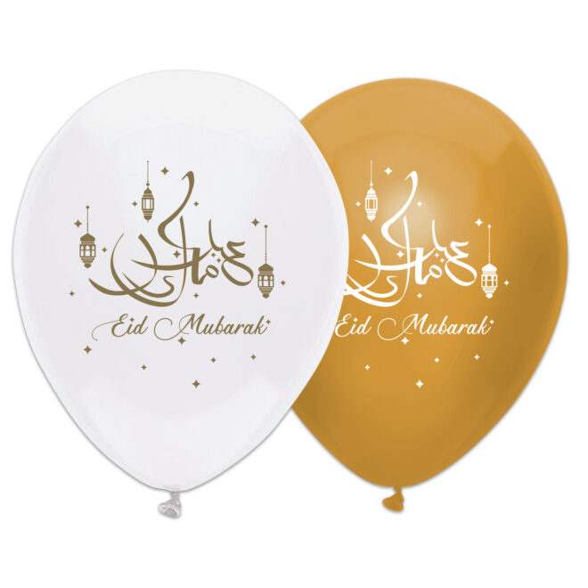 Eid Mubarak ballonnen goud - 6 stuks