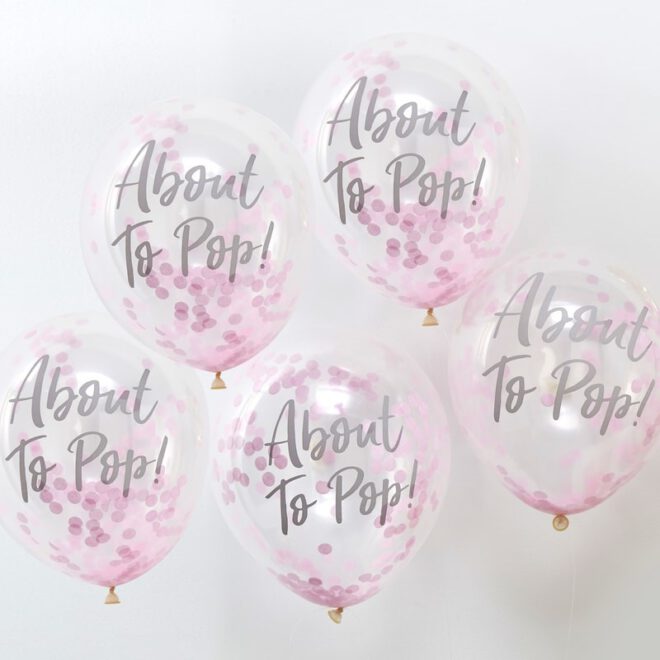 About to pop! Confetti Ballonnen Roze