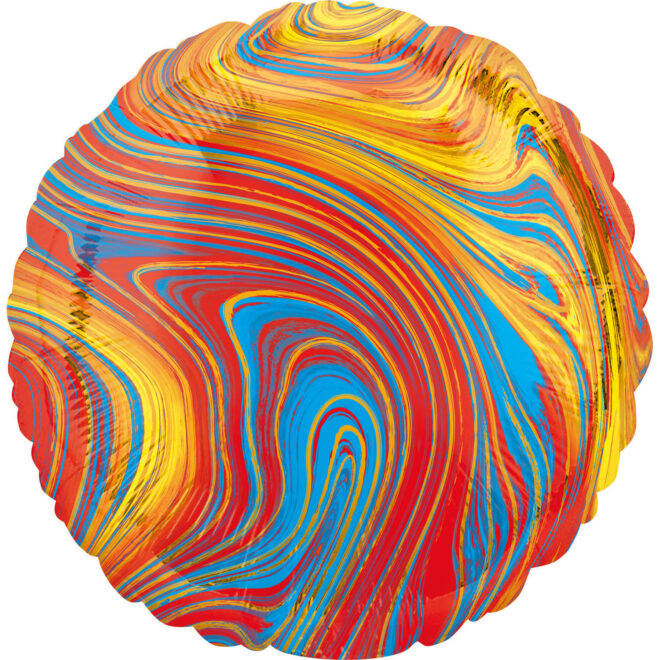 Marblez folieballon rond (43cm) - Assorti kleuren