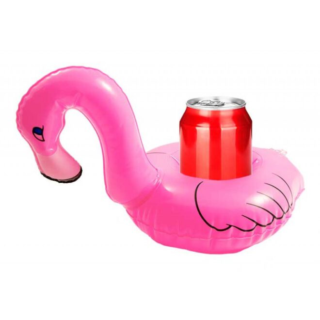 Drijvende opblaas-flamingo drankhouder
