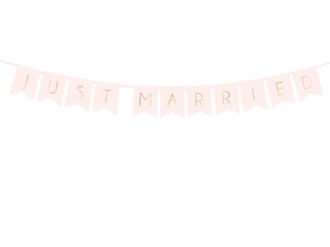 Banner roze "Just Married"