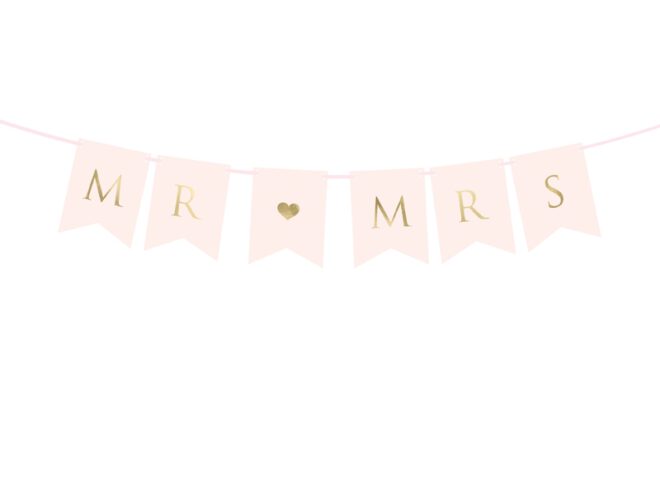 Banner Roze "MR MRS"