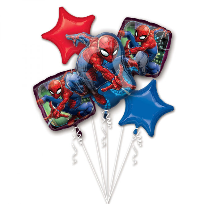 Spiderman ballonnen boeket - 5 stuks