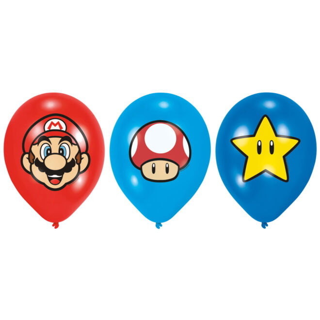Super Mario ballonnen (27,5cm) - 6 stuks