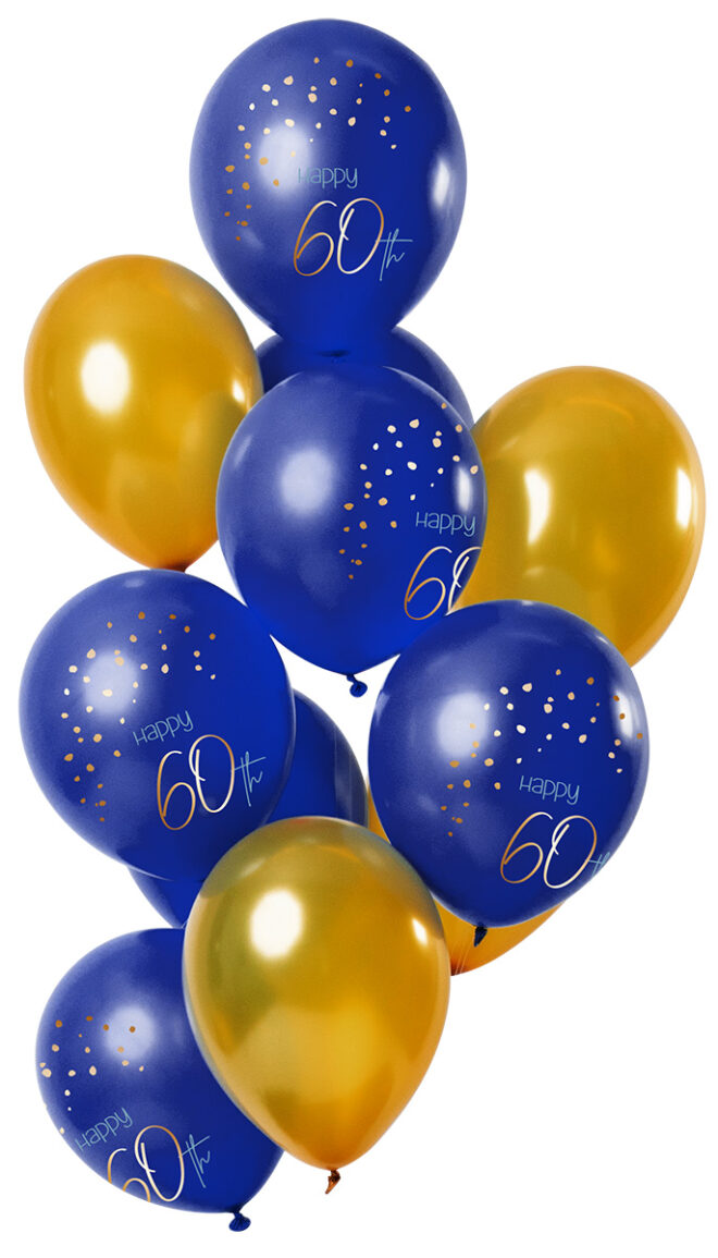 Elegant True Blue latex ballonnen - 60 jaar