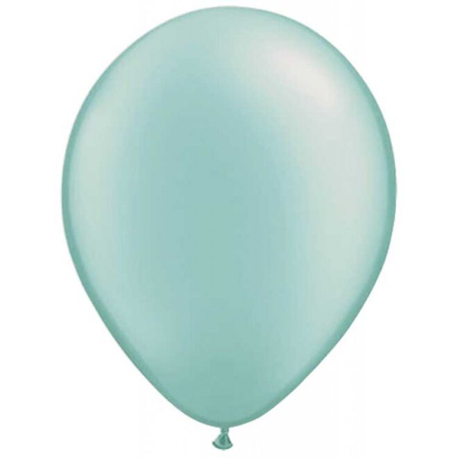 Tien turquoise latex ballonnen met een formaat van 30 centimeter (11 inch) groot.