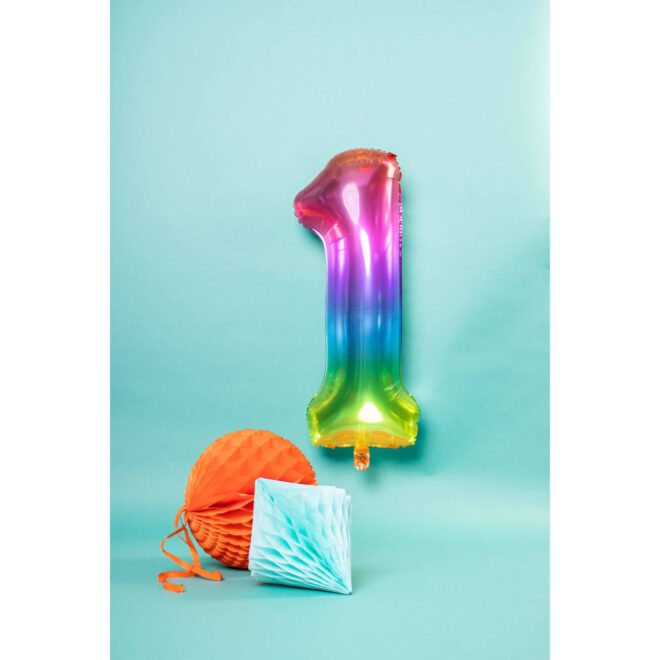 Folieballon Yummy Gummy Rainbow - Cijfer 4