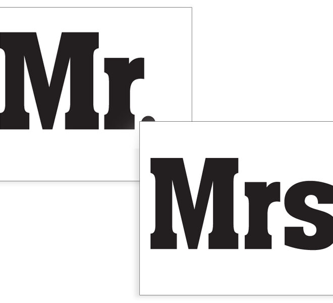 Schoenstickers Huwelijk "Mr. , Mrs"