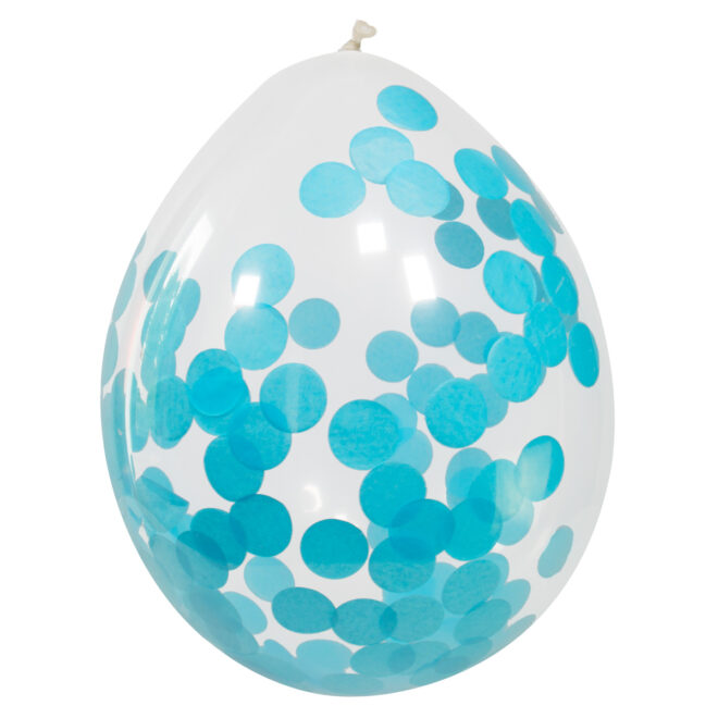 Ballonnen met confetti (4st.) - Blauw