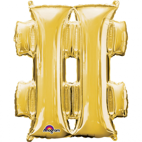 Mini folie ballon symbool # (35cm) - goud