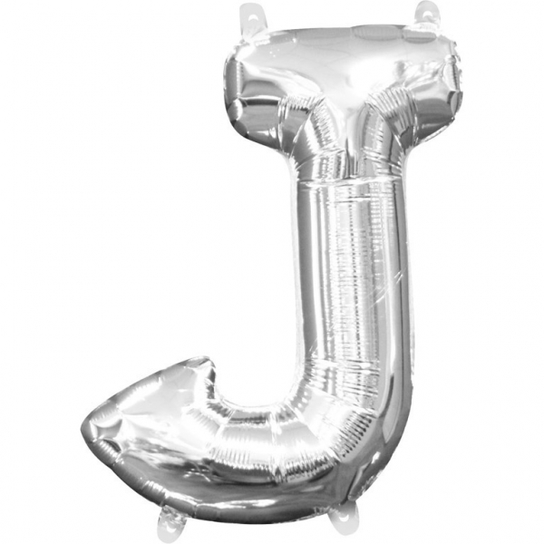 Mini folie ballon letter J (35cm) - zilver