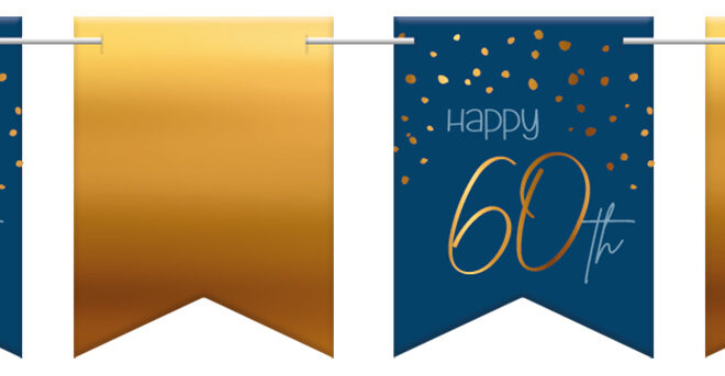 Elegant True Blue vlaggenlijn (6m) - 60 jaar
