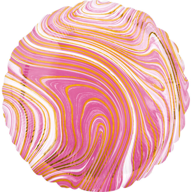 Marblez folieballon rond (43cm) - Roze
