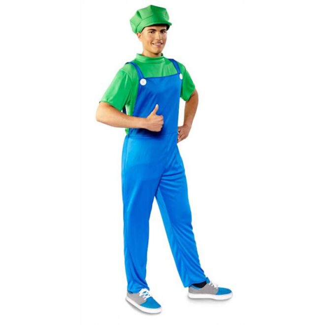 In dit groene Super Loodgieter kostuum lijk je sprekend op Luigi. Het pak bestaat uit een blauwe overall, groen shirt en een groene pet.