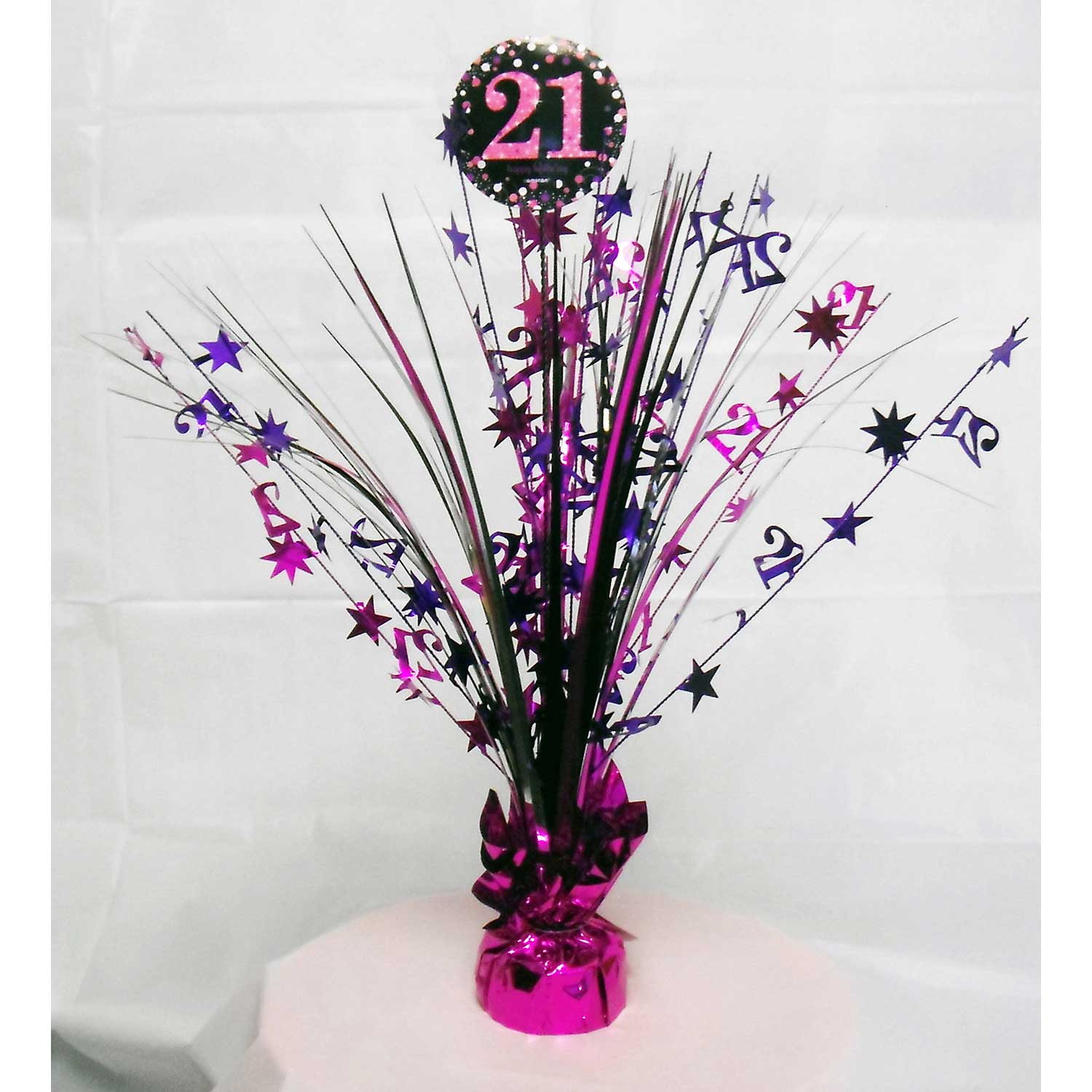 Samenpersen Dierentuin Verval Tafeldecoratie sparkling roze "21" - Feesthuis