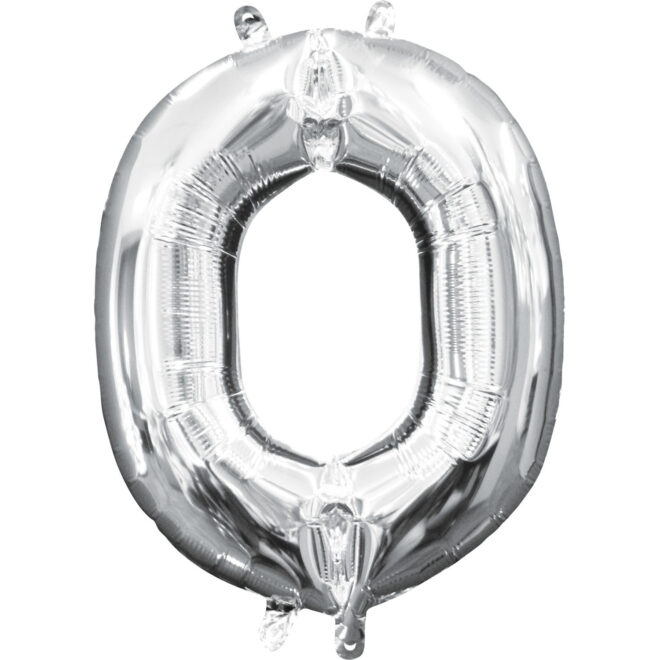 Mini folie ballon letter O (35cm) - zilver