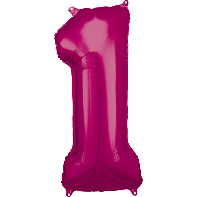 Grote folie ballon cijfer 1 (86cm) - Roze