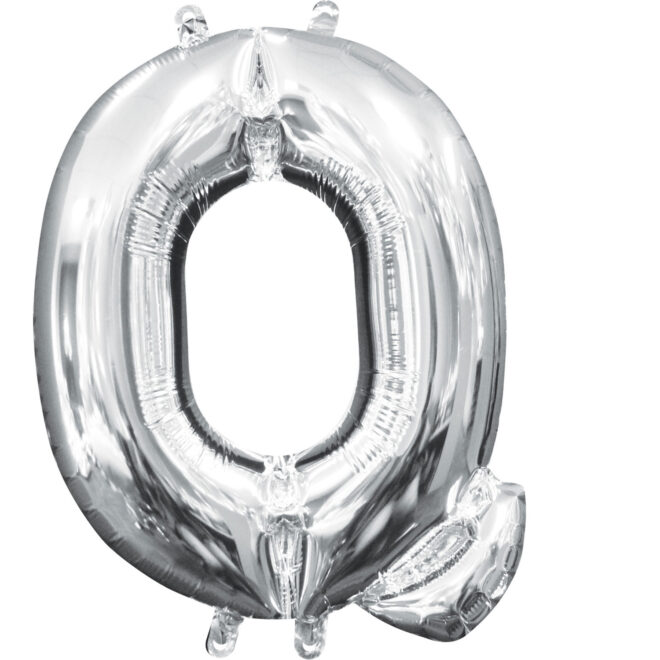 Mini folie ballon letter Q (35cm) - zilver