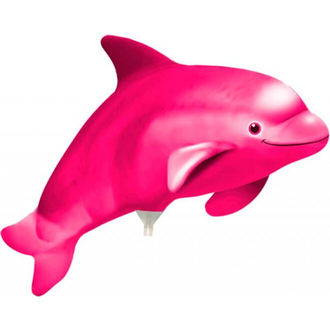 Mini-shape folieballon in de vorm van een roze dolfijn