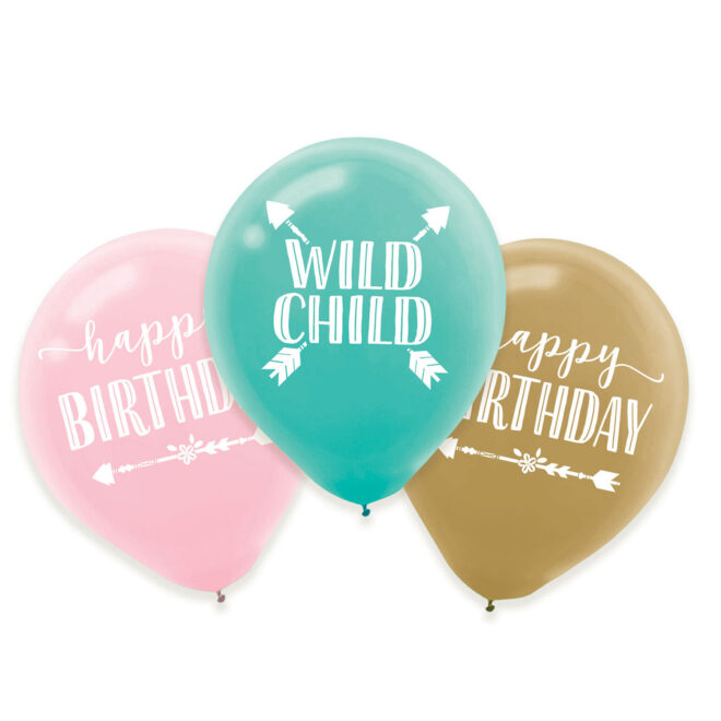 Boho Birthday ballonnen - 6 stuks