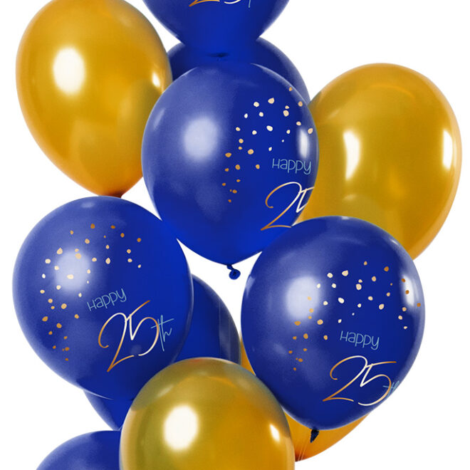 Elegant True Blue latex ballonnen - 25 jaar