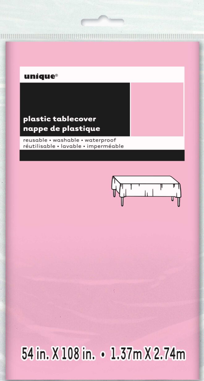 Plastic tafelkleed (137x274cm) - Roze