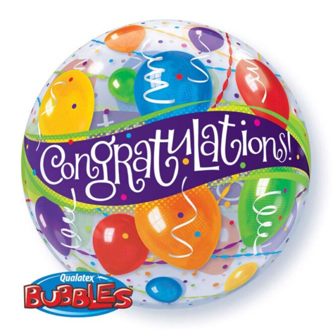 Congratulations felicitatie bubbleballon