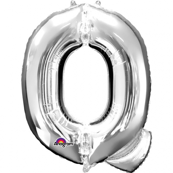 Grote folie ballon letter Q - Zilver