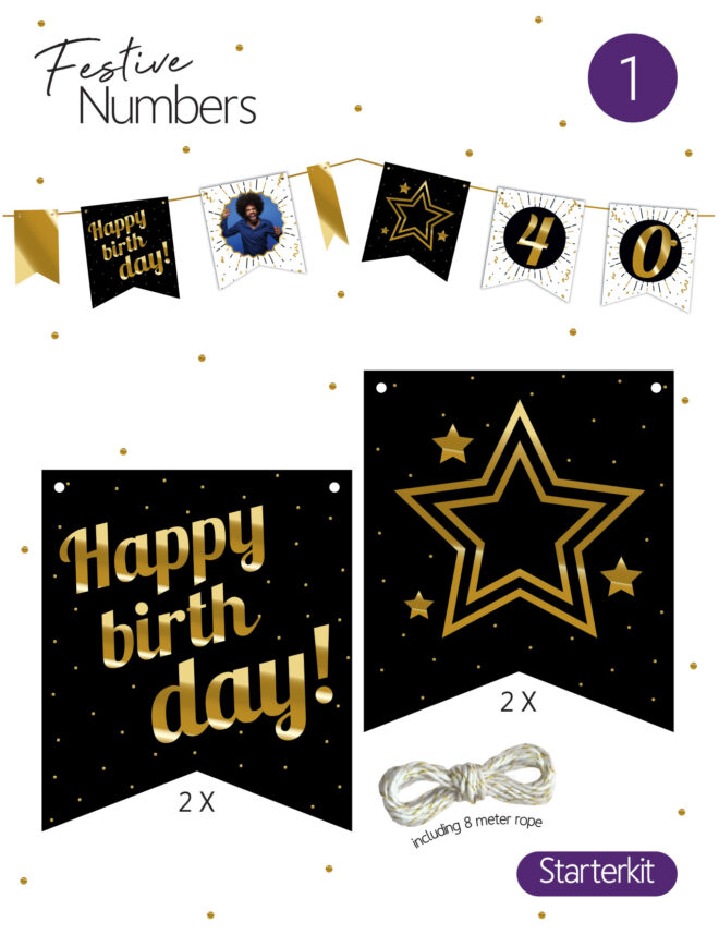 Festive numbers starters kit 'Happy Birthday'