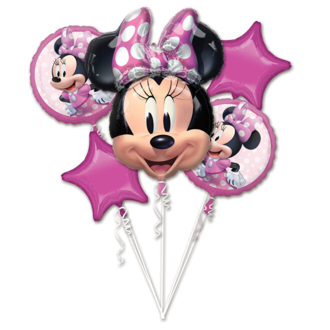 Minnie Mouse ballonnen boeket - 5 stuks