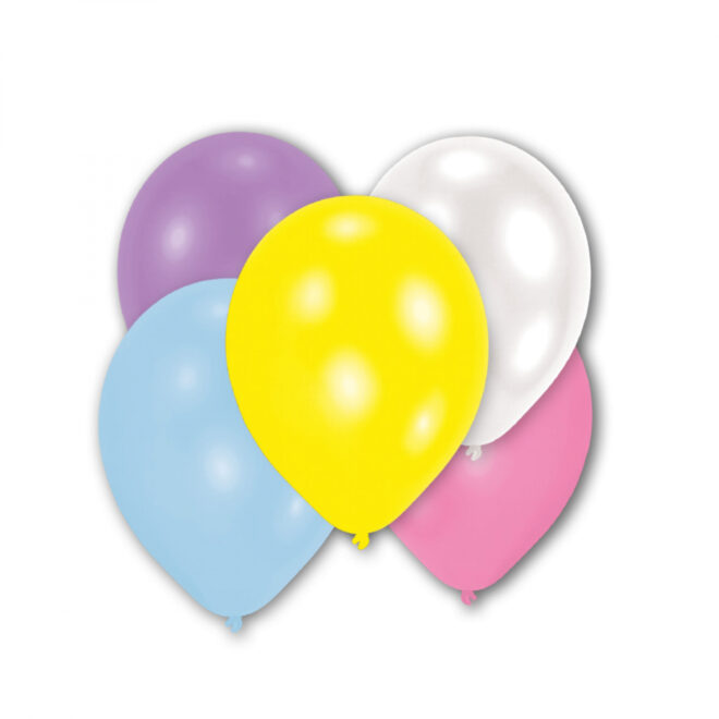 Latex ballonnen metallic pastel kleuren (28cm) - 10 stuks