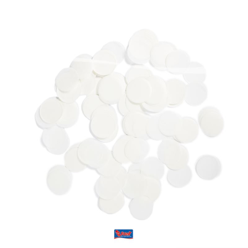 Confetti groot rond (14g) - wit Feesthuis