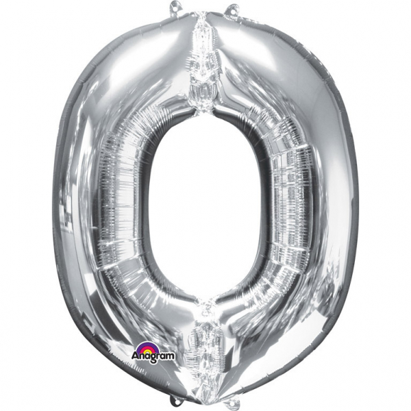 Grote folie ballon letter O - Zilver