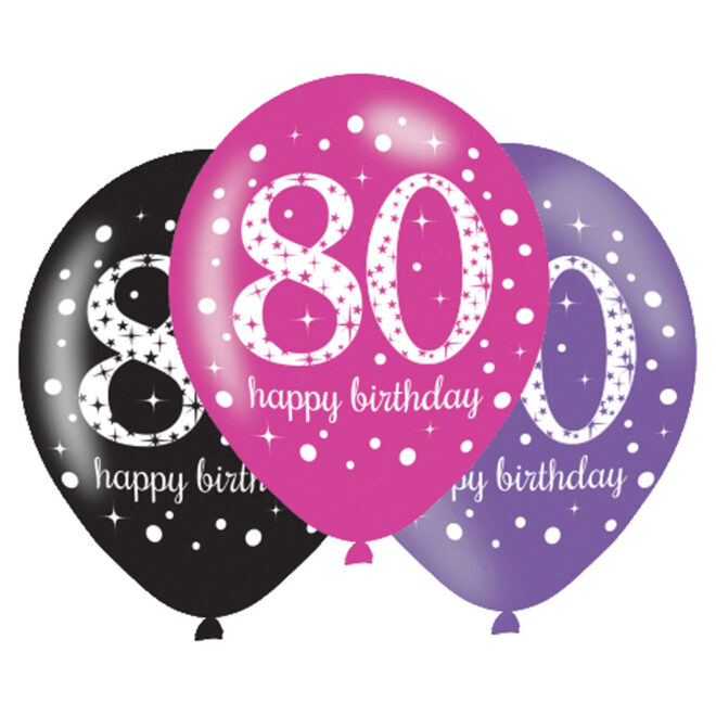 Latex ballonnen sparkling 80 jaar