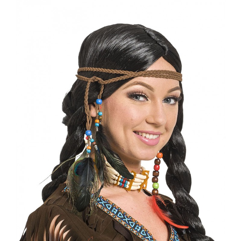 Indianen haarbandje met veertjes Feesthuis