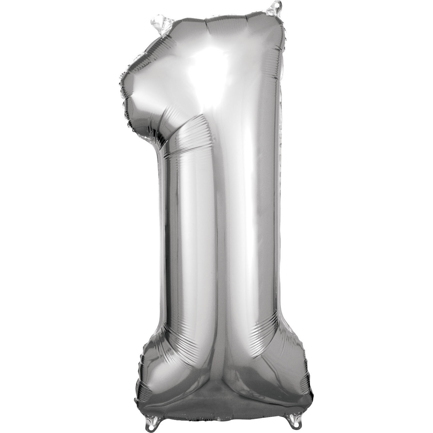 Nageslacht schaal galblaas Grote folie ballon cijfer 1 (86cm) - Zilver - Feesthuis