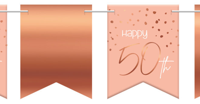 Elegant Lush Blush vlaggenlijn (60) - 50 jaar