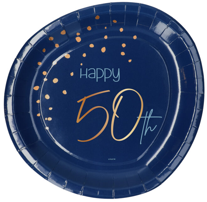 Elegant True Blue borden (23cm) - 50 jaar