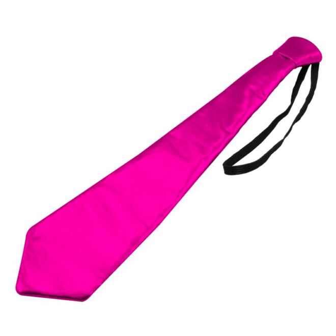 Metallic magenta stropdas aan elastiek